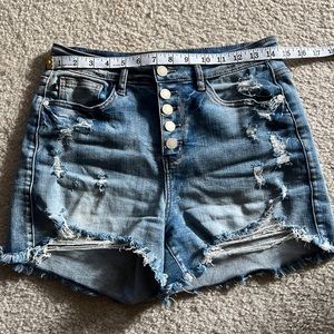 Judy Blue distressed button fly shorts